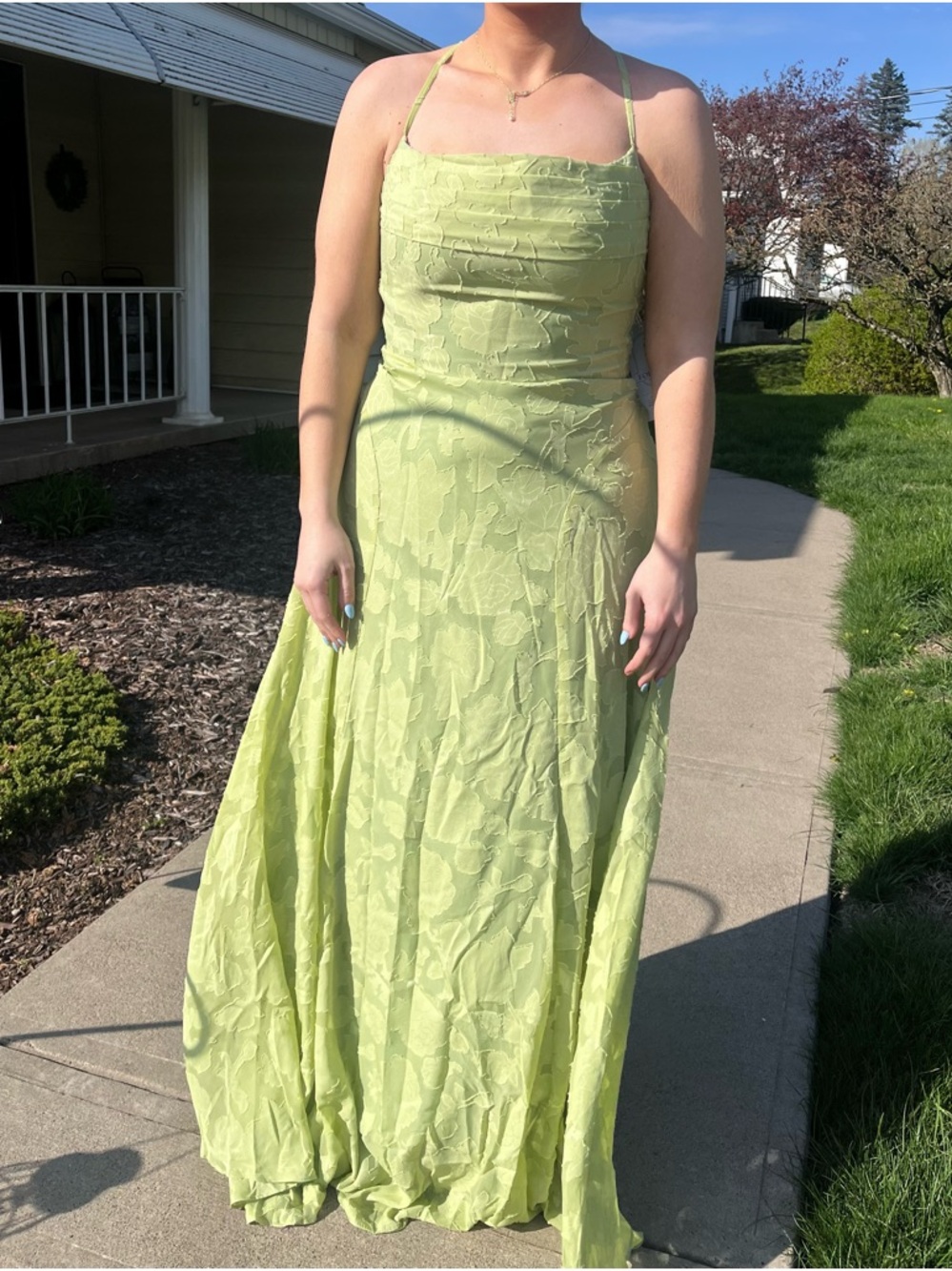 Green bridesmaids or wedding guest dress